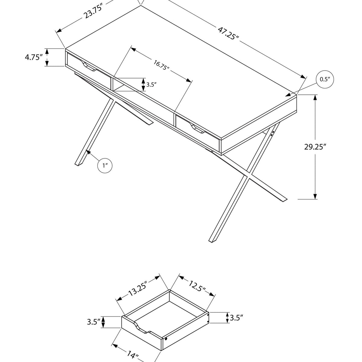 Computer Desk For Home Office, Laptop, Storage Drawers, Contemporary & Modern - Espresso