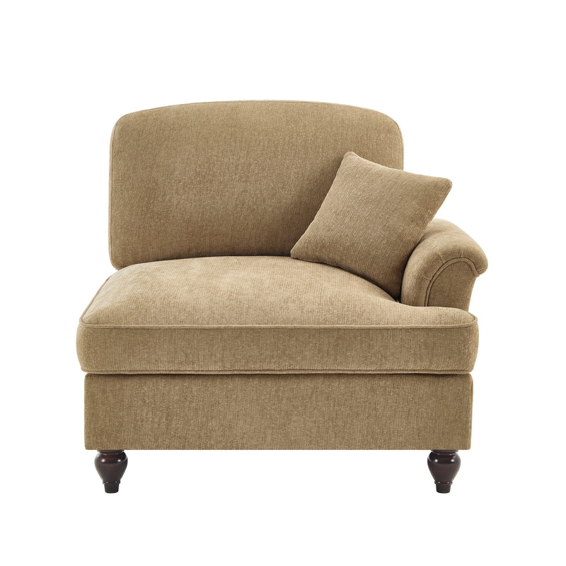 Right-Facing Chenille Sofa - Light Coffee Chenille