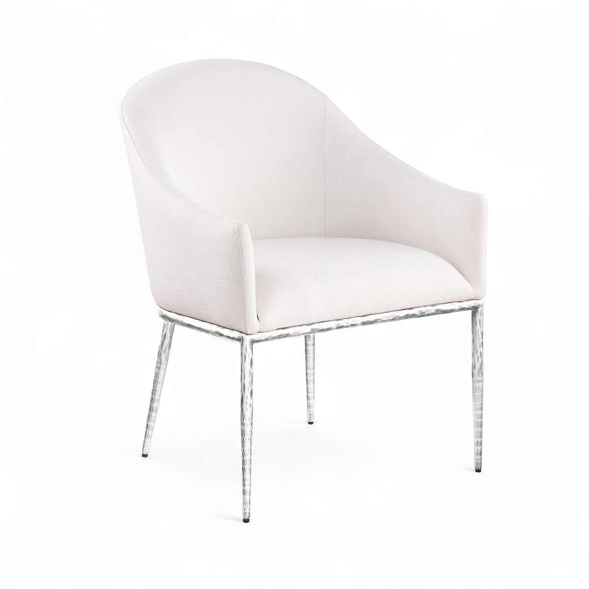 Ferro - Upholstered Dining Arm Chair With Brushed Silver Legs