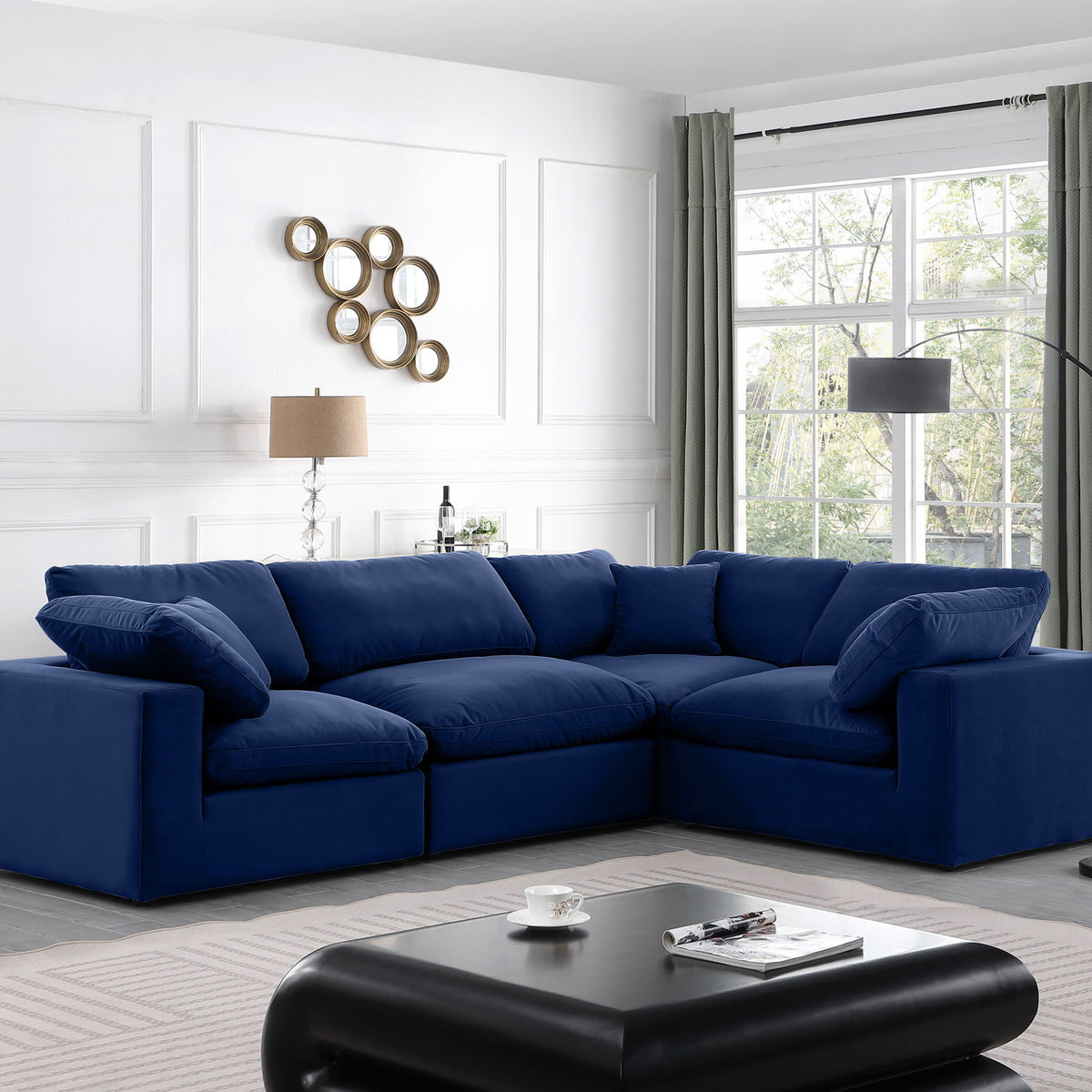 Comfy - 4 Piece Velvet Modular Sectional