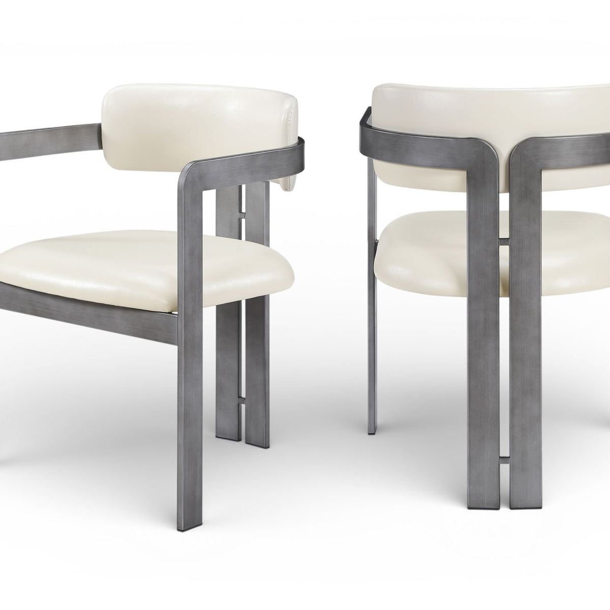 Aurum - Vegan Leather Upholstered Dining Chair With Gray Base (Set of 2)