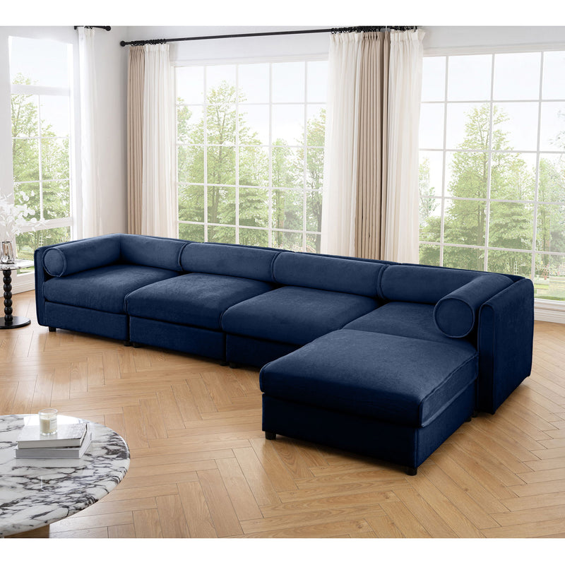 Contemporary Elegant White Chenille Sofa With Storage And Ottoman