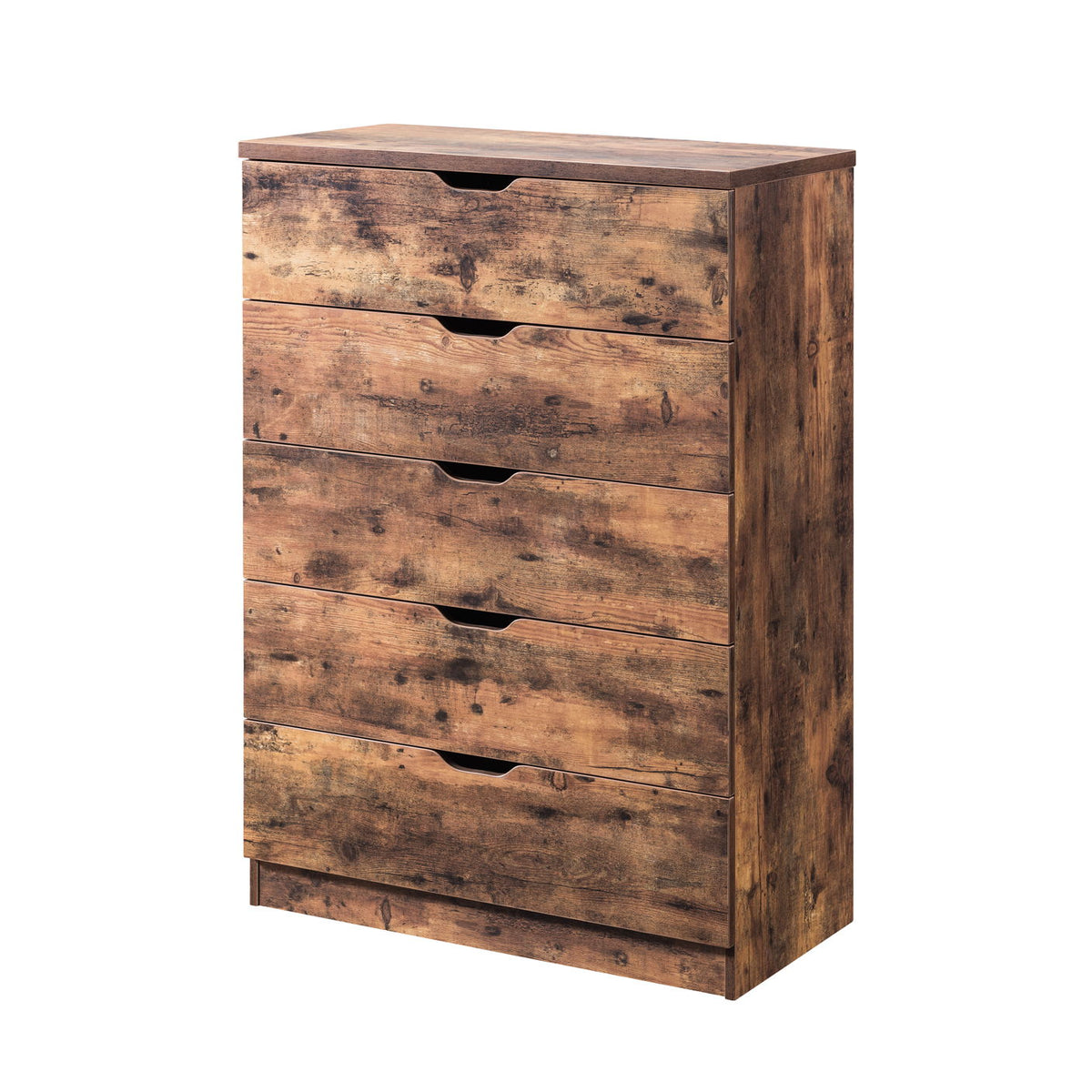 5 Drawer Bedroom Chest Dresser, Distressed Wood Cabinet