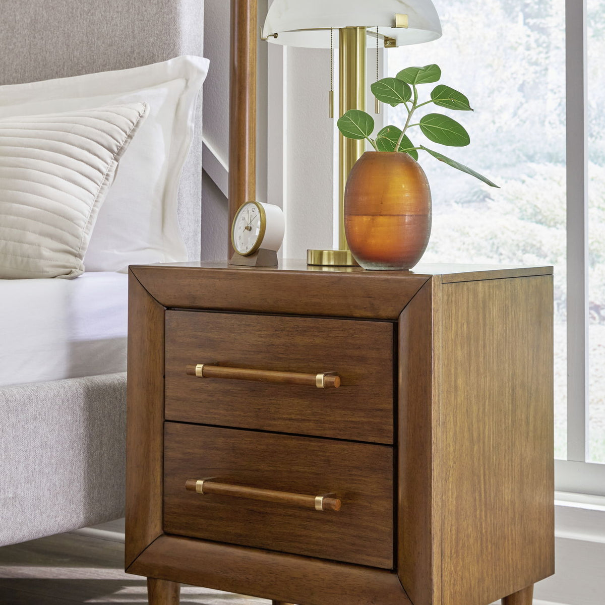 Lyncott - Two Drawer Night Stand - Brown