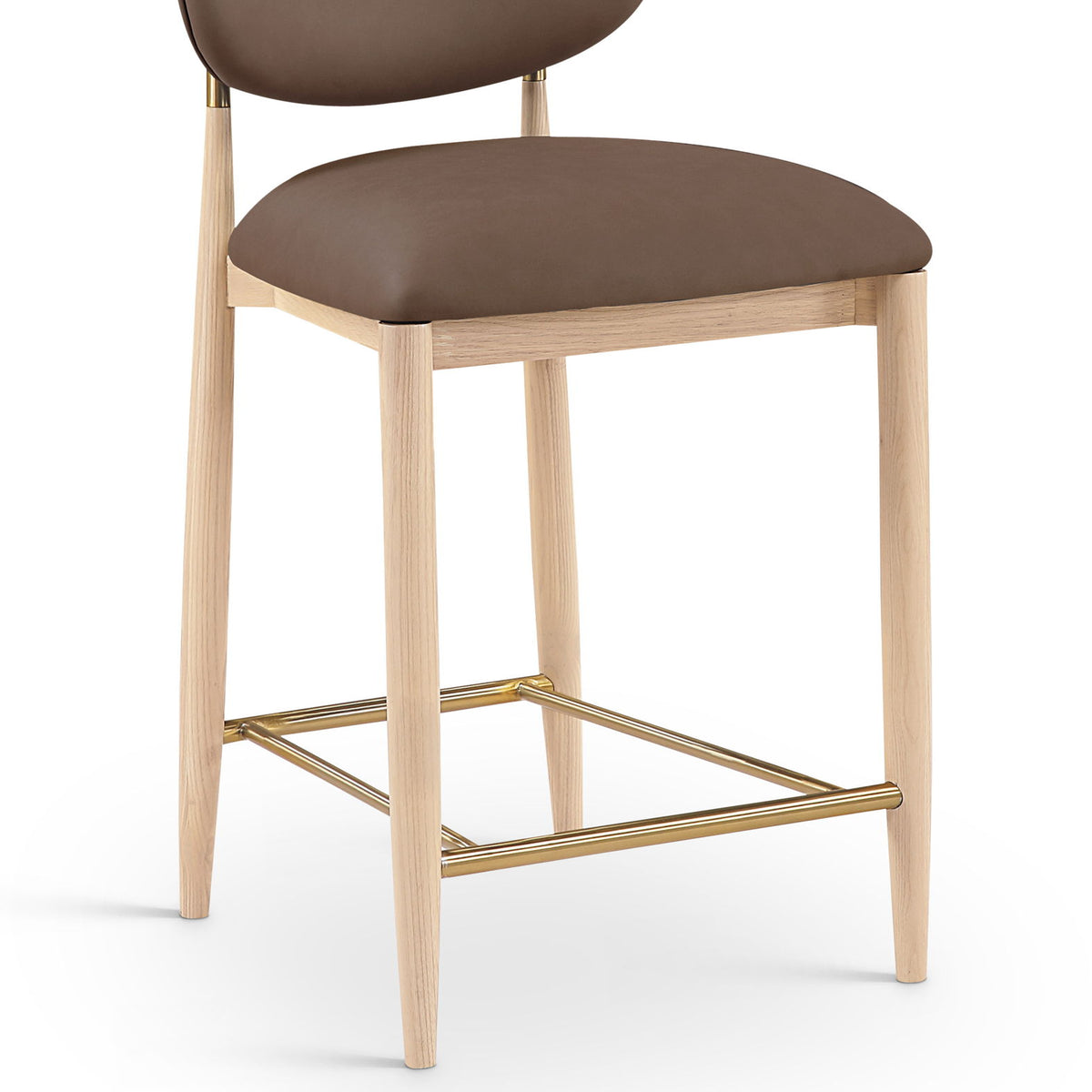 Riccio - Stool - Natural And Gold Frame