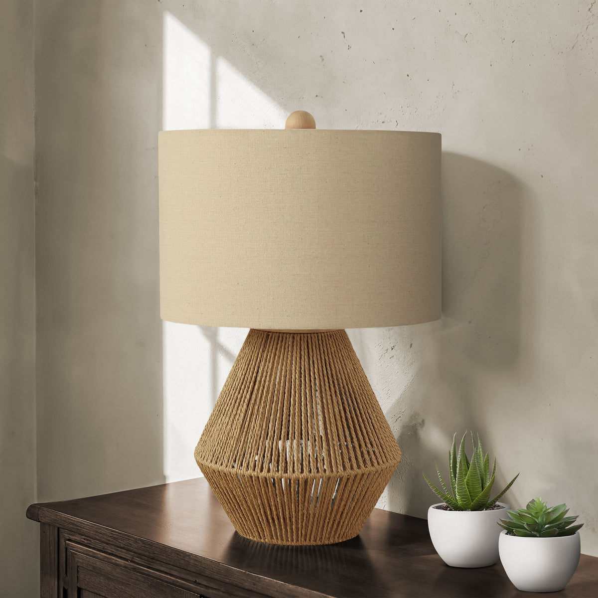 Lighting, Table Lamp, Rope, Resin, Transitional - Brown