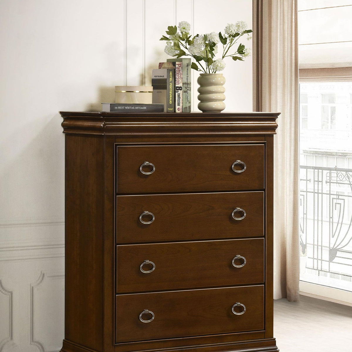 Garland 4-drawer Bedroom Chest of Drawers Brown Cherry