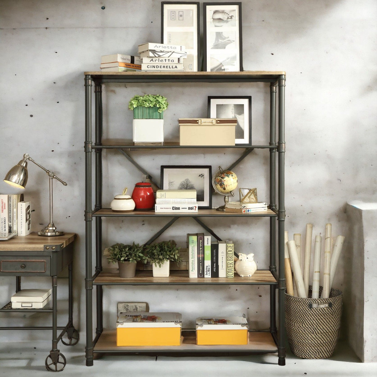 Itzel - Bookshelf - Gray / Oak