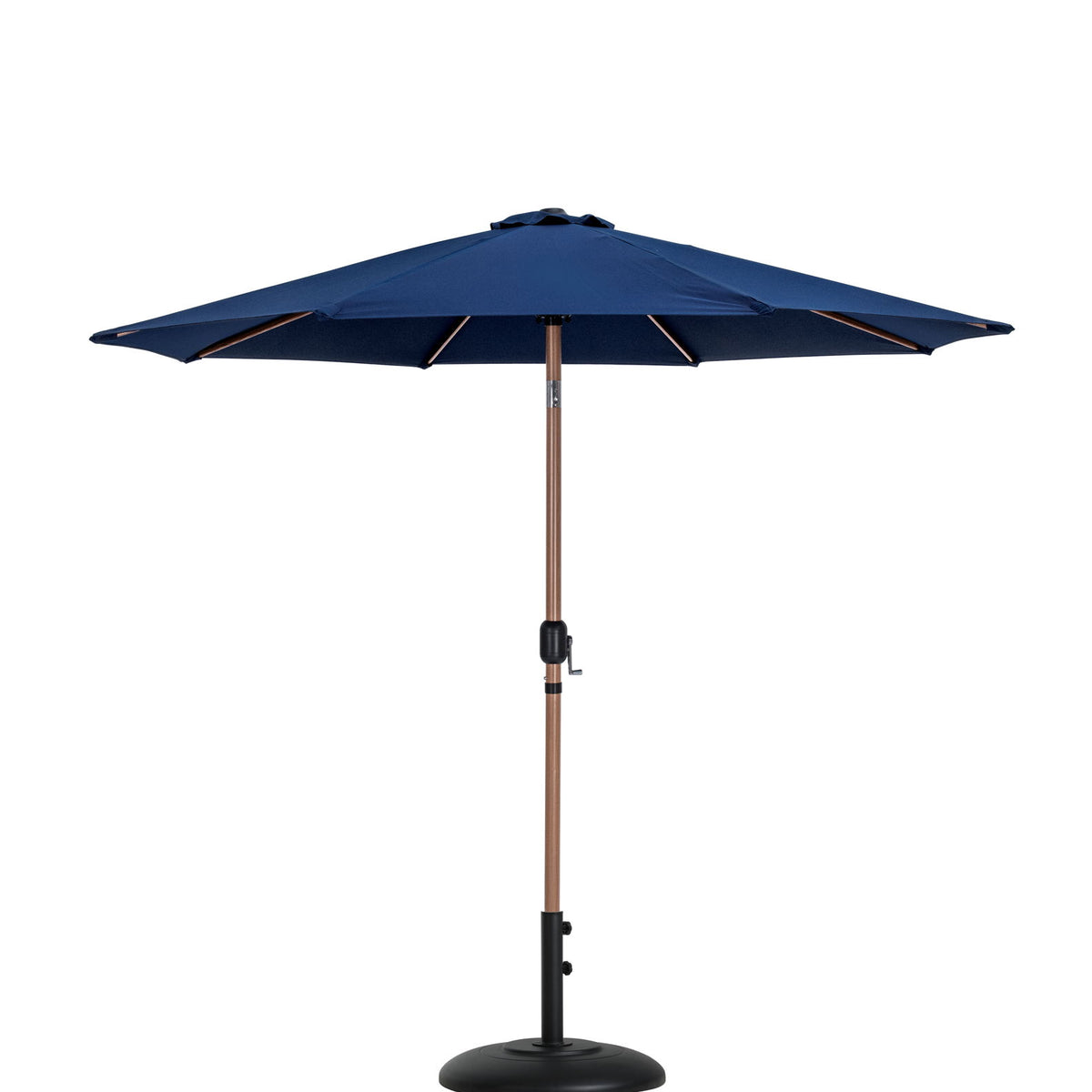 Fiji - Aluminum Patio Umbrella With Round Black And Teak Base