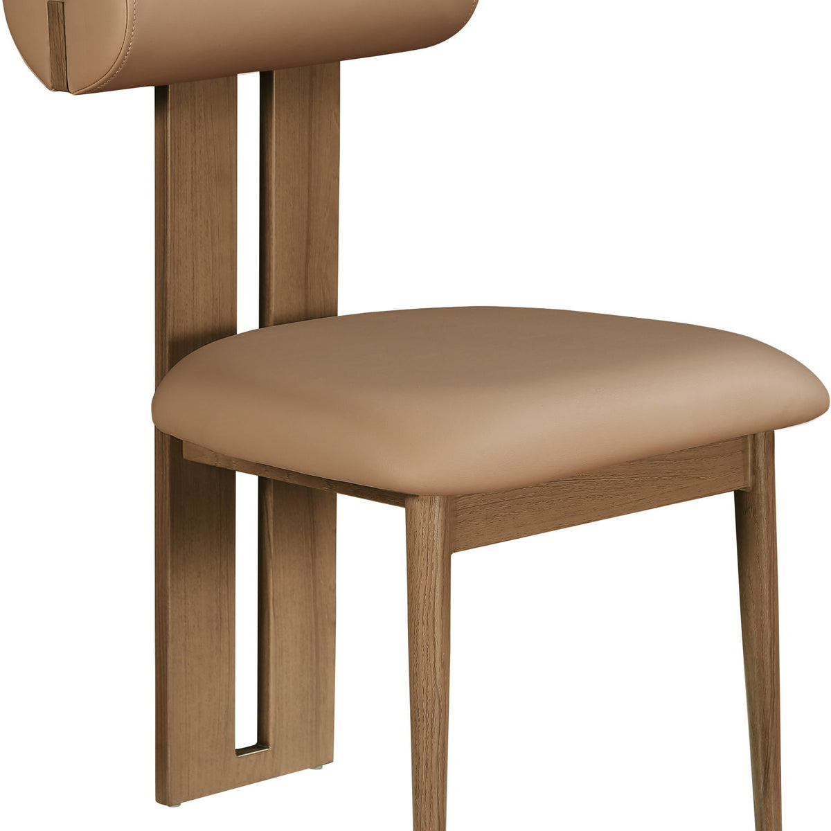 Dario - Faux Leather Dining Chair With Brown Frame (Set of 2)