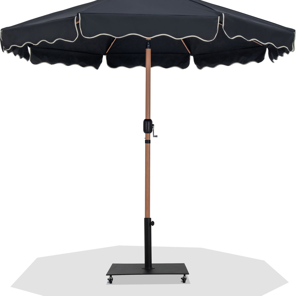 Amalfi - Aluminum Patio Umbrella - Black Base / Light Brown Pole
