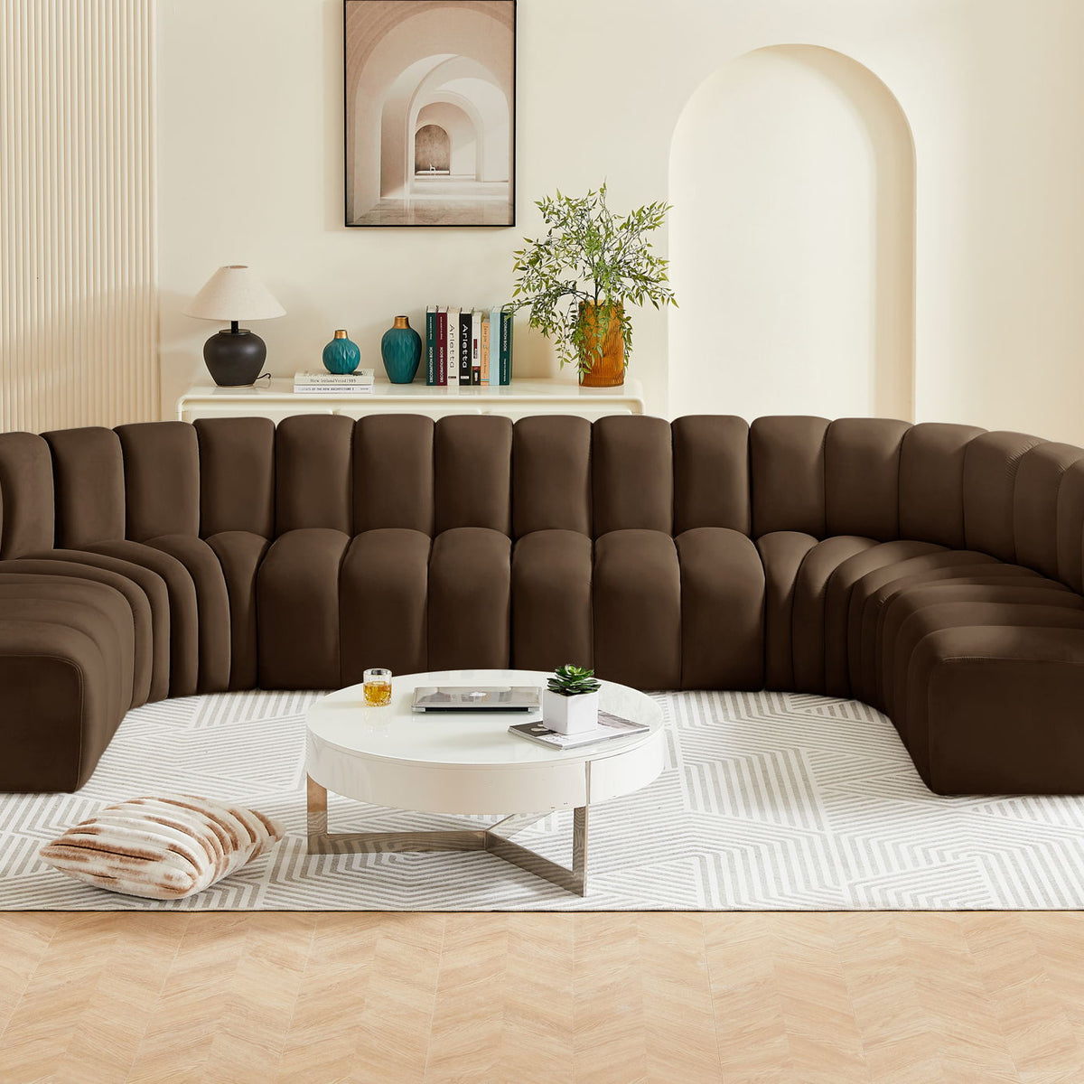 Arc - Velvet Modular U-Shaped Sectional