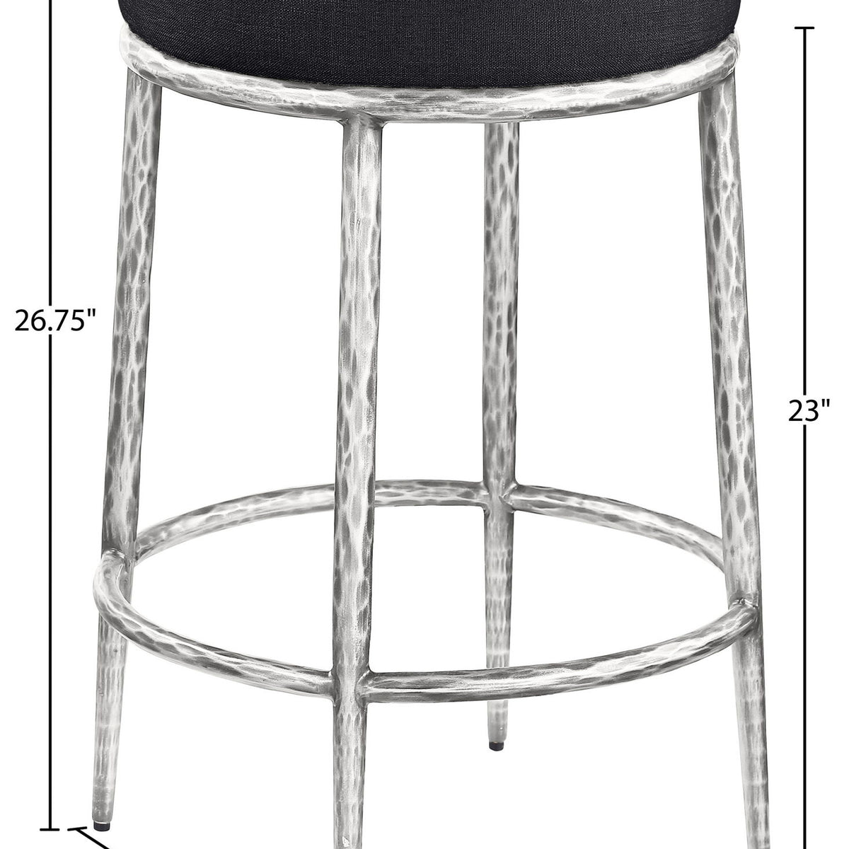 Ferro - Upholstered Backless Counter Stool With Brushed Silver Base