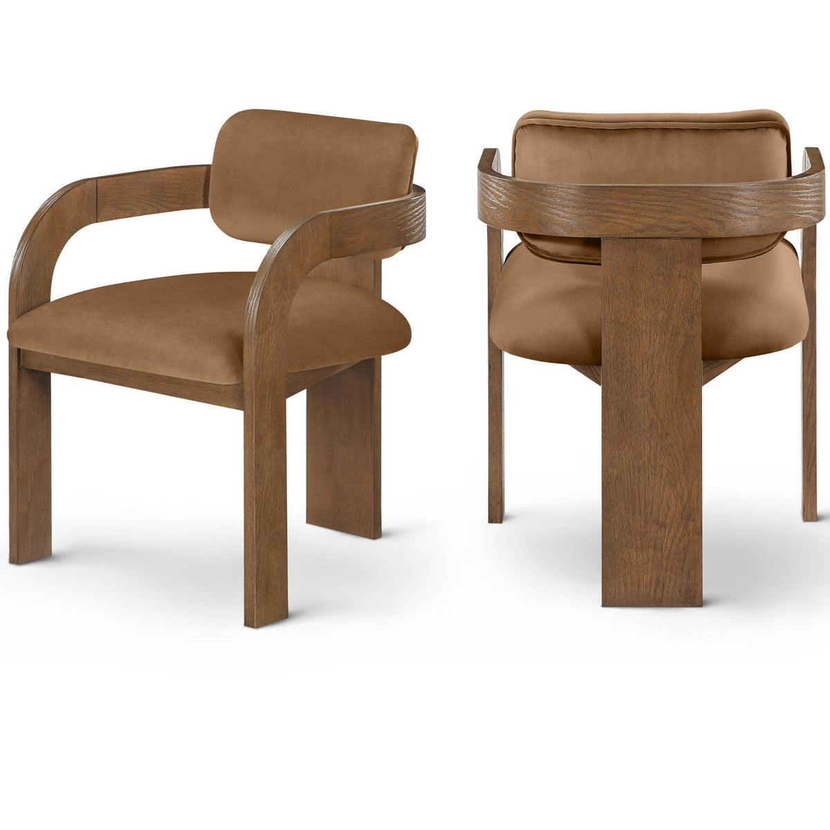 Cedra - Velvet Performance Fabric Upholstered Dining Chair (Set of 2) - Brown Frame
