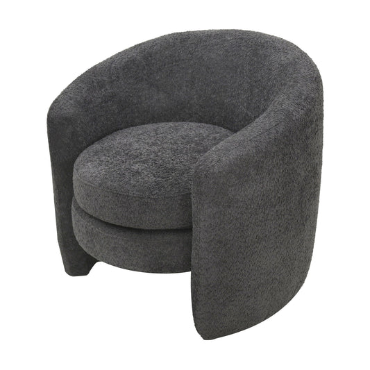 Affinity Modern Curved Back Upholstered Accent Chair With Soft Cozy Boucle Fabric - Dark Gray