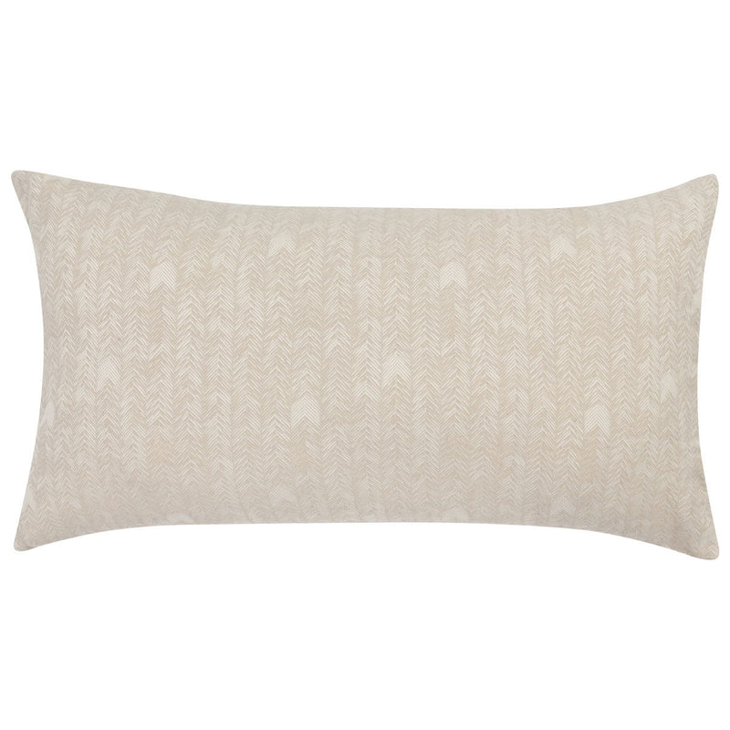 Natural French herringbone sham pillow cover with square shape, woven textured pattern