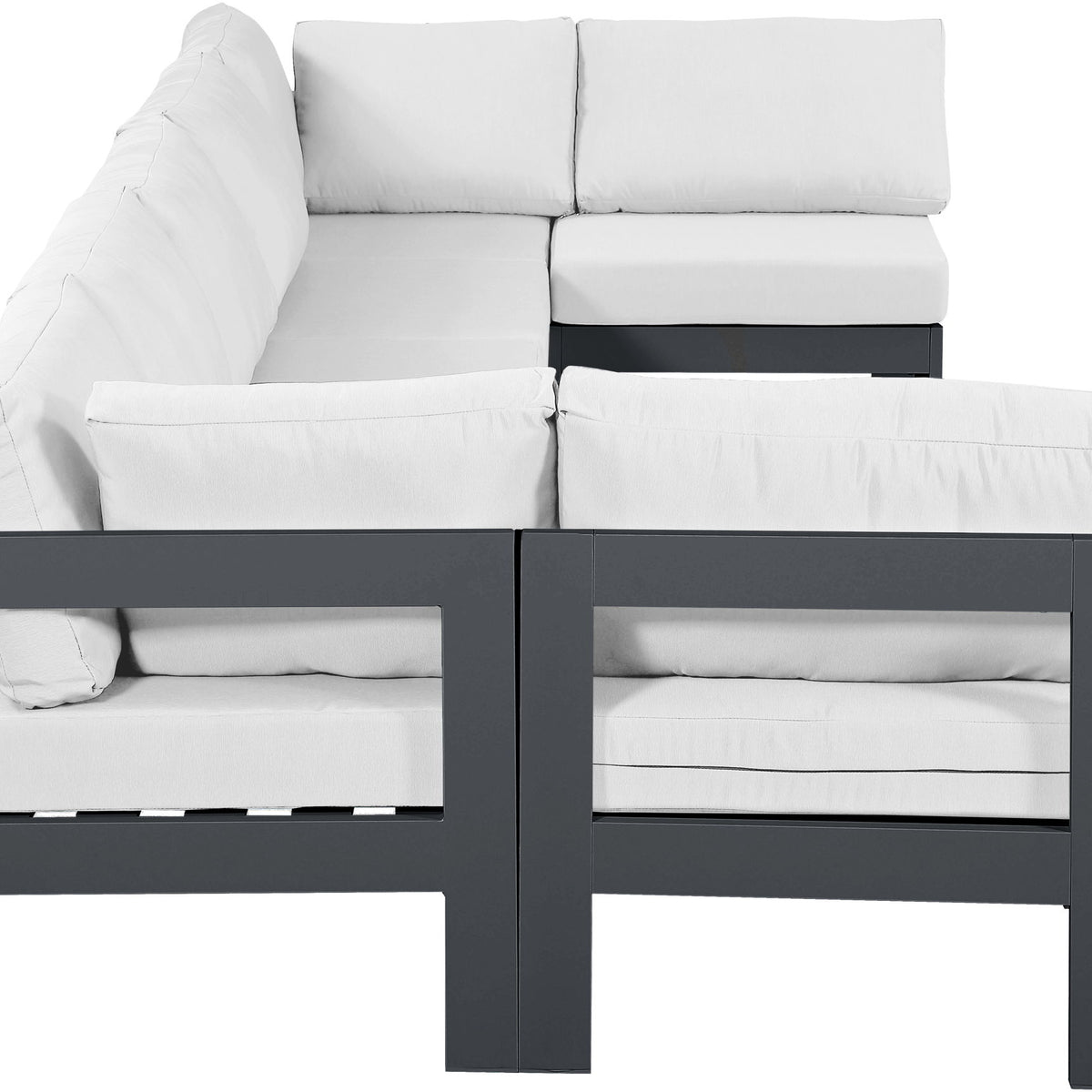 Nizuc - Outdoor Patio 7 Piece Modular Sectional With Gray Frame