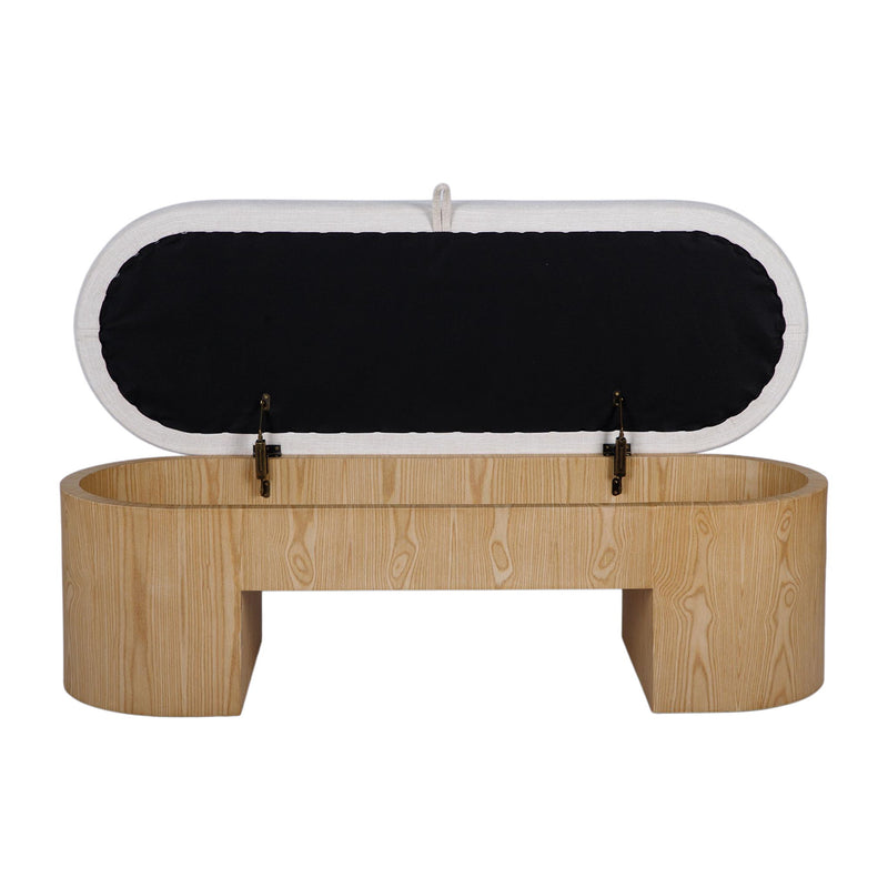 Poppi - Performance Fabric Storage Bench - Cream
