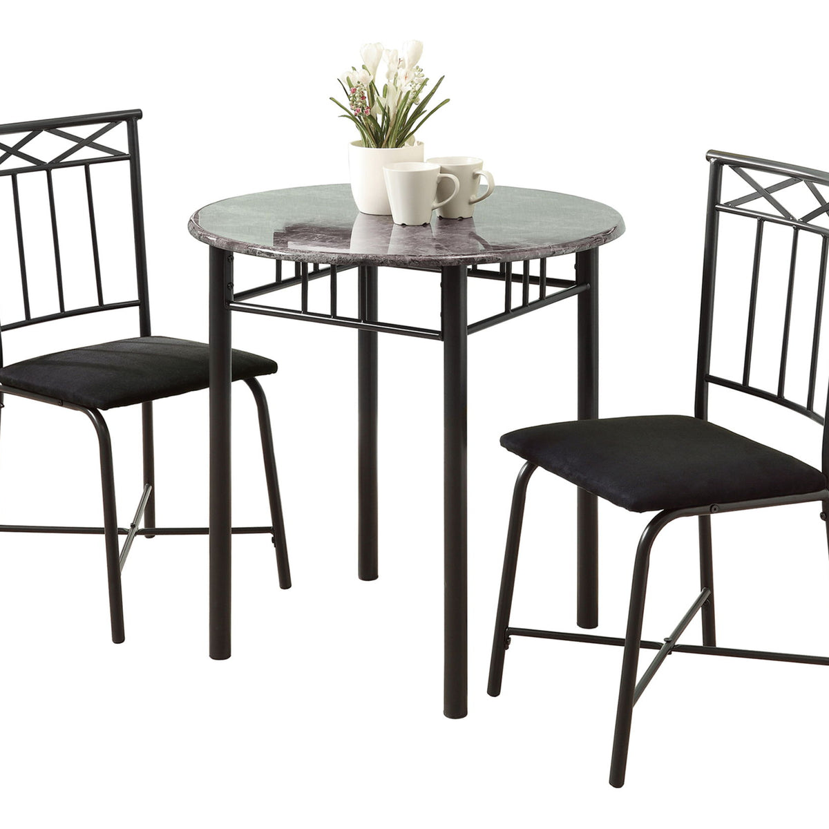 Dining Table Set Small Round 3 Pieces Set