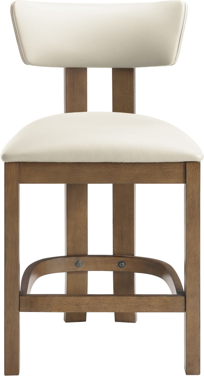 Lavrin - Vegan Leather Upholstered Counter Stool (Set of 2) - Walnut Base