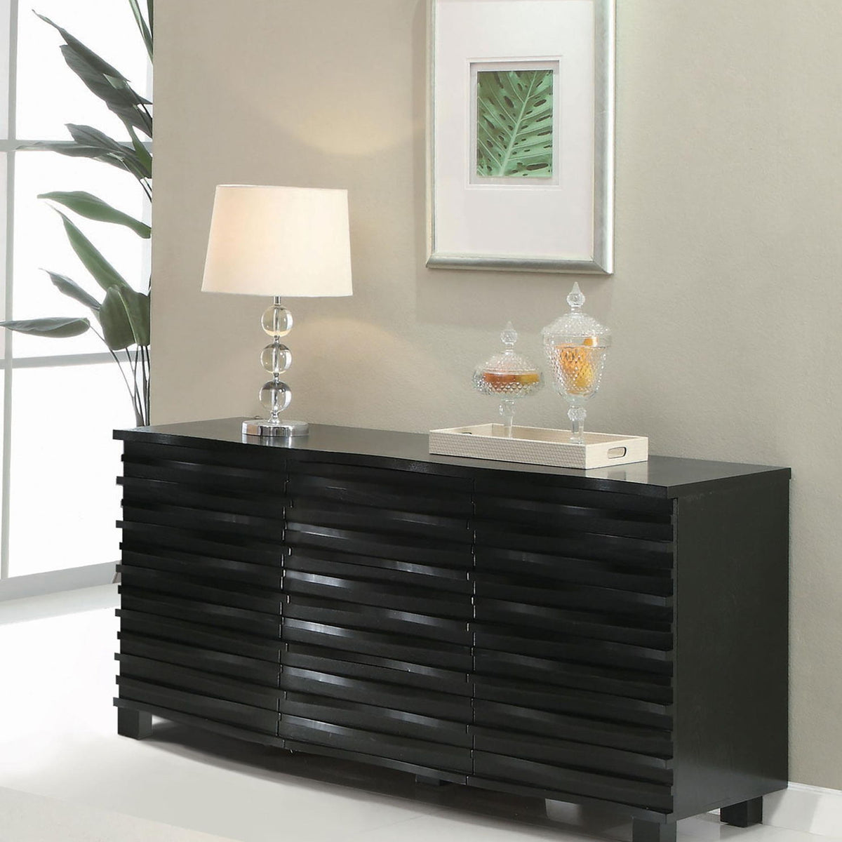 Stanton 3-drawer Sideboard Buffet Storage Cabinet Black