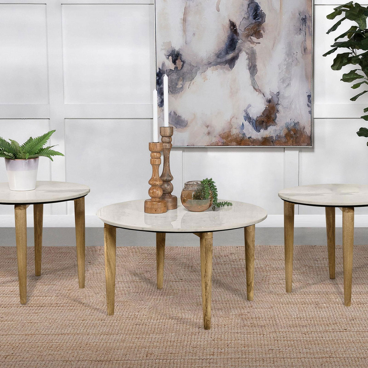 Aldis 3-piece Coffee and End Table Set White