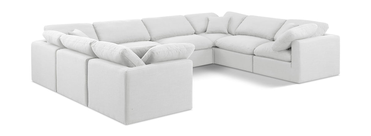 Indulge - Linen 8 Piece Modular Sectional - White