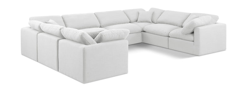 Indulge - Linen 8 Piece Modular Sectional - White