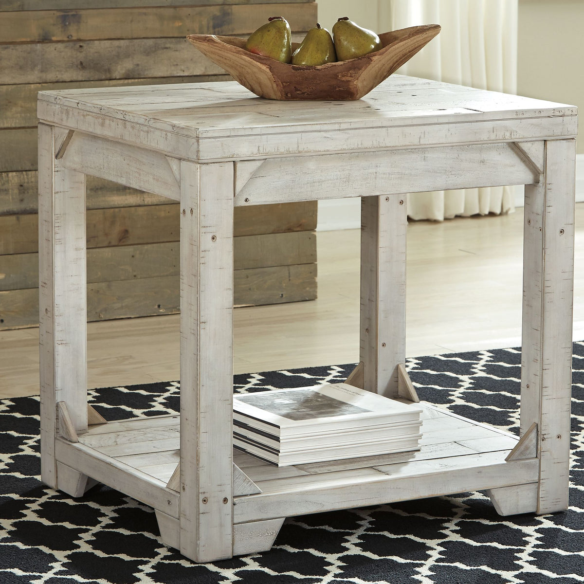 Fregine - Rectangular End Table - Whitewash