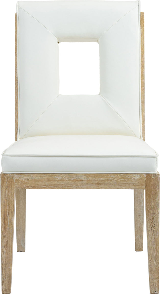 Gwendolyn - Faux Leather Dining Side Chair With Natural Frame (Set of 2)