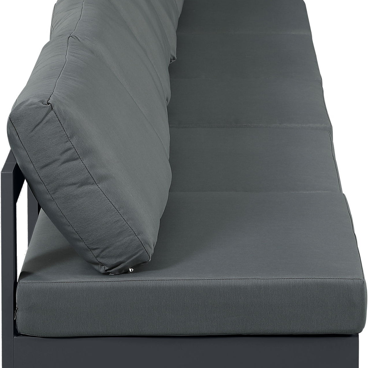 Nizuc - Outdoor Patio 5 Seat Modular Armless Sofa With Gray Frame