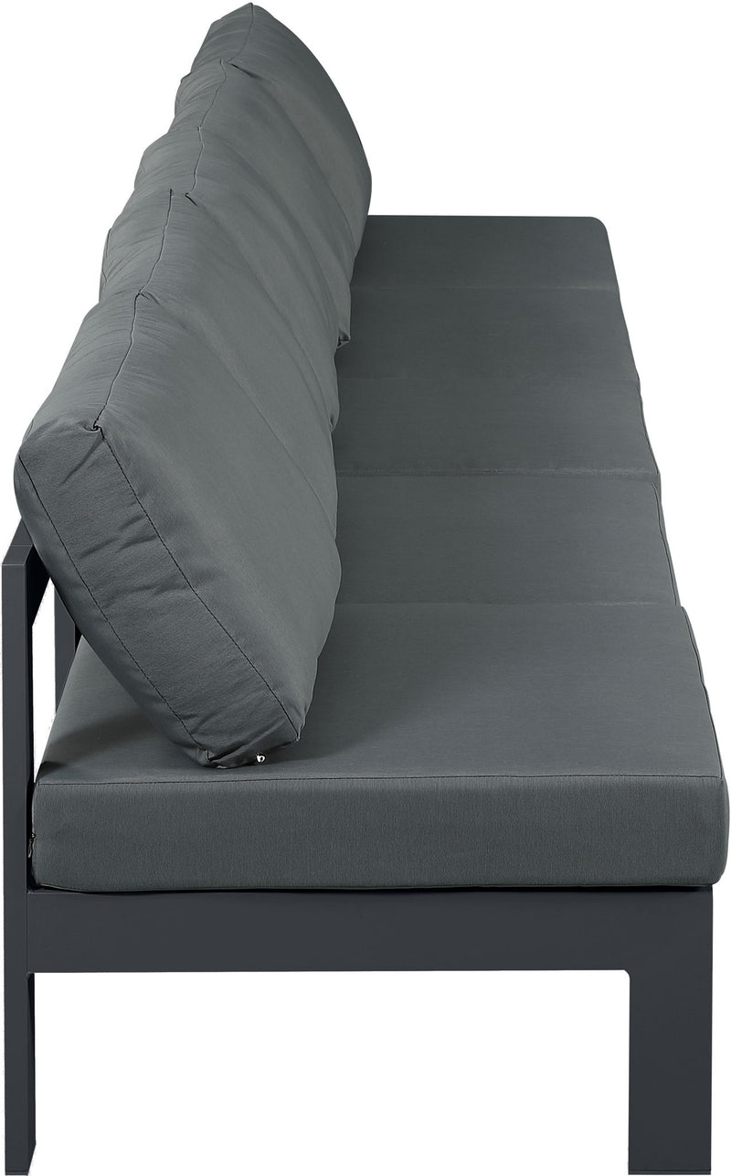 Nizuc - Outdoor Patio 5 Seat Modular Armless Sofa With Gray Frame