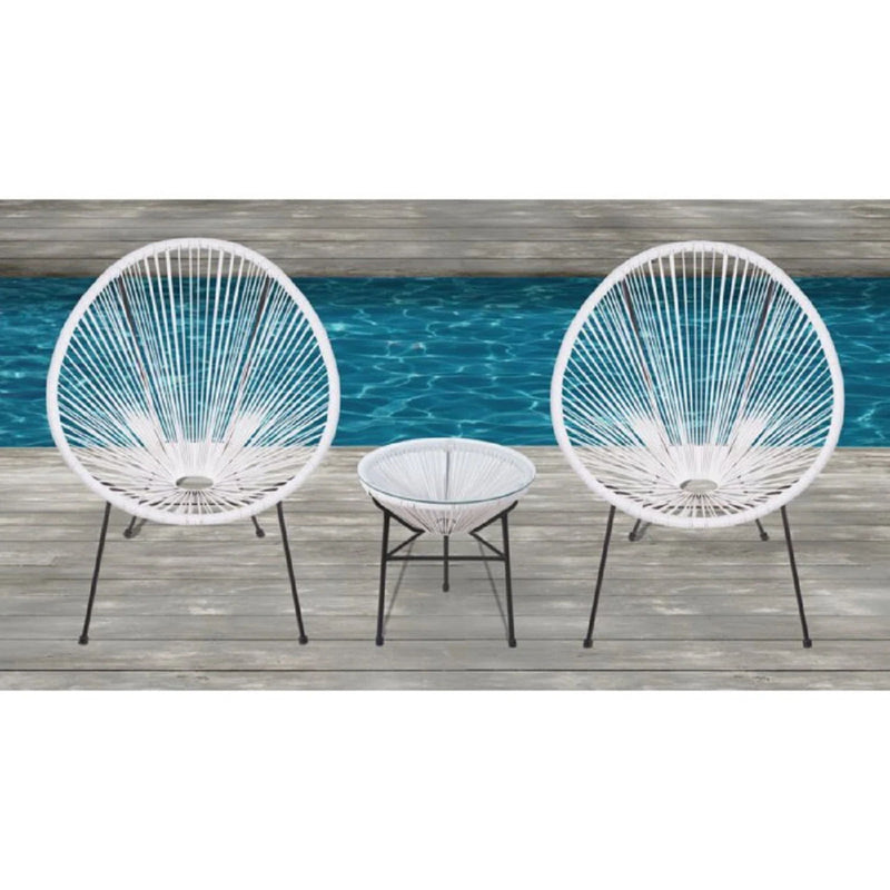 Outdoor Conversation Set With Ergonomic Lounge Chairs And Tempered Glass Table