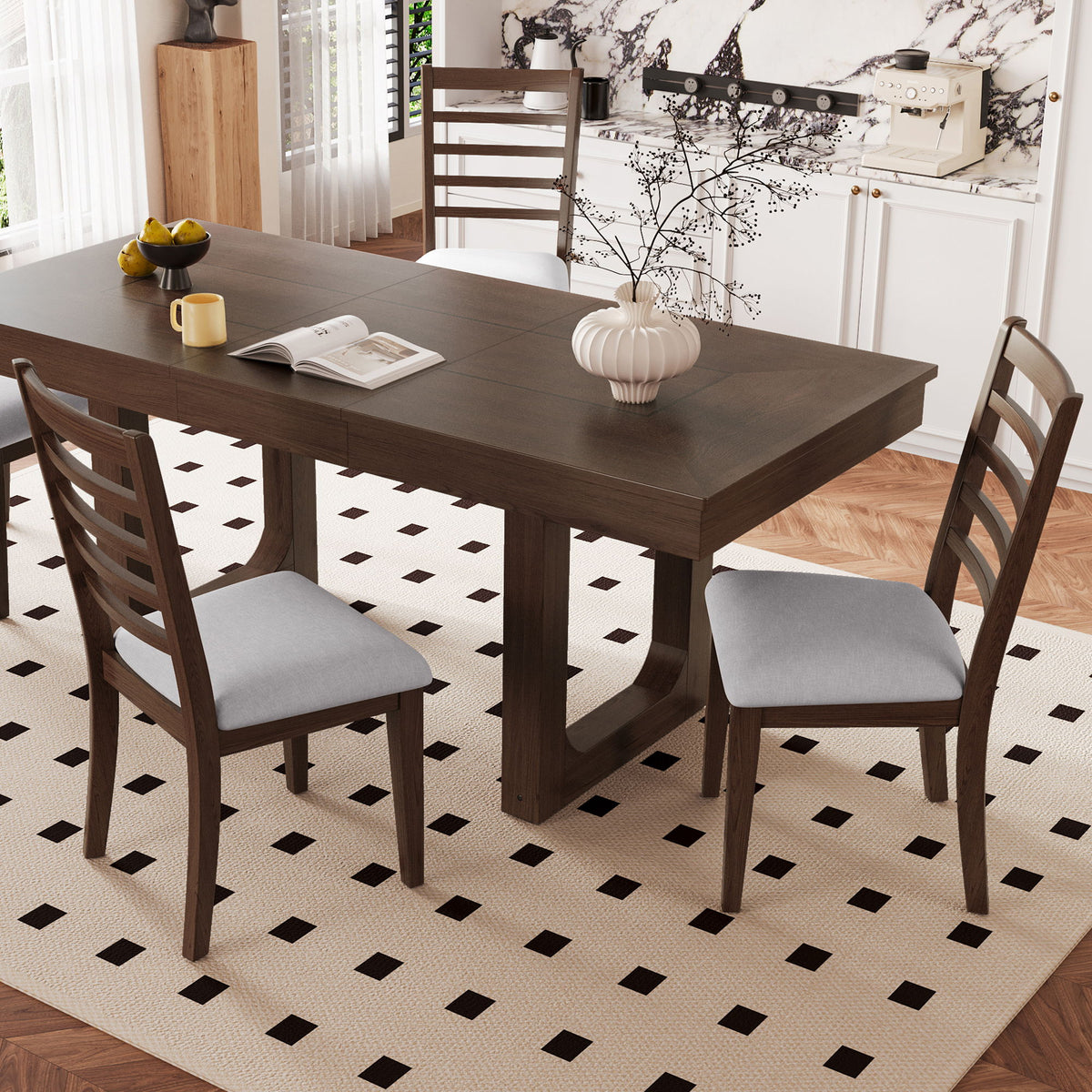 Upholstered Armless Chairs With High Ladder Back