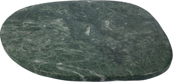 Livia green marble decorative tray, close-up round top with natural veining