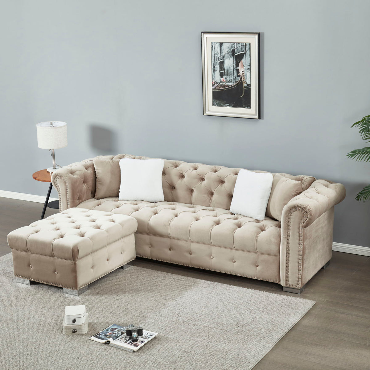4 Seater Oversized L Shaped Reversible Sectional Sofa