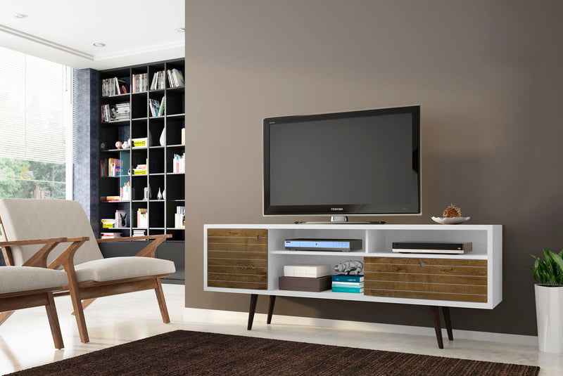 Manhattan Liberty - 71" TV Stand With White Frame