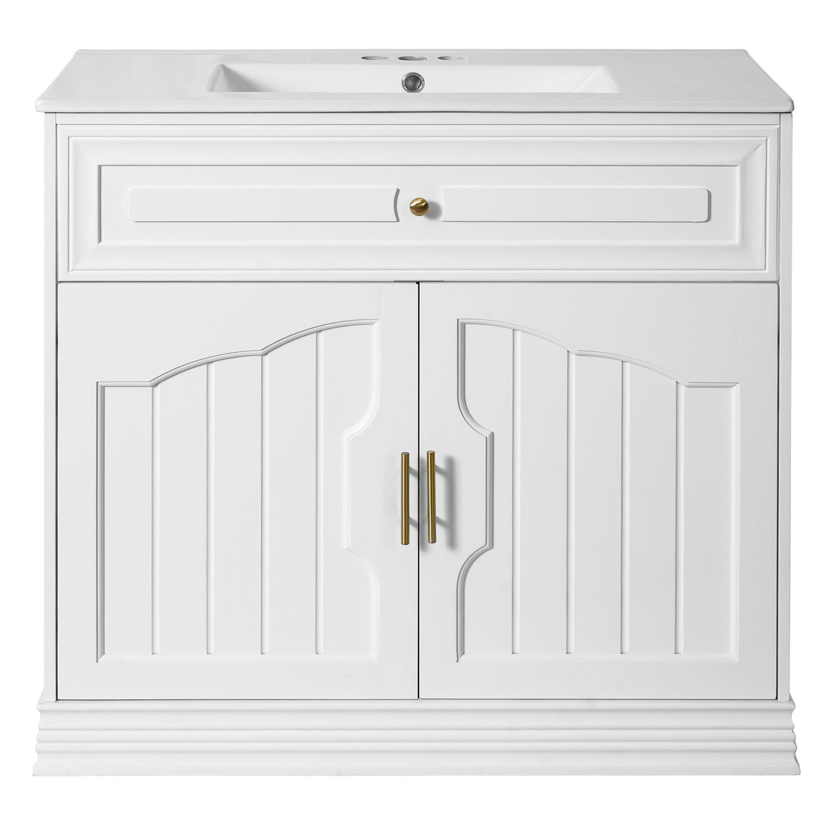 Bathroom Vanity With Sink, Cabinet With 2 Soft Closing Doors