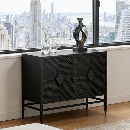 Accent Cabinet Adjustable Shelves Black 31.50-inch