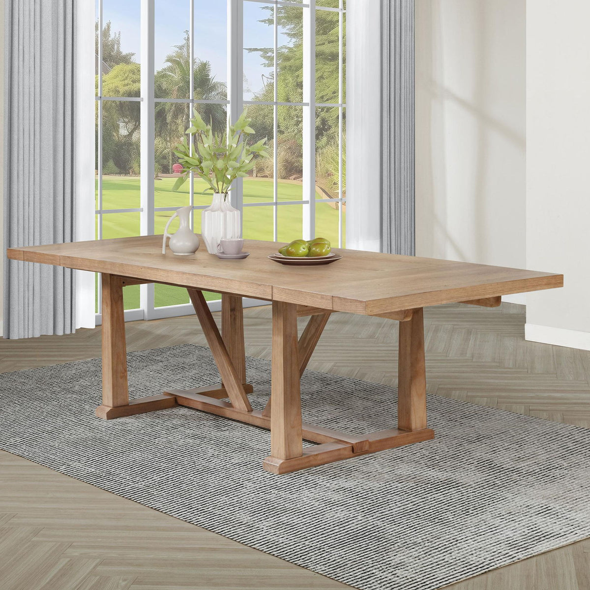 Middleton 106-inch Extension Leaf Dining Table Natural Brown