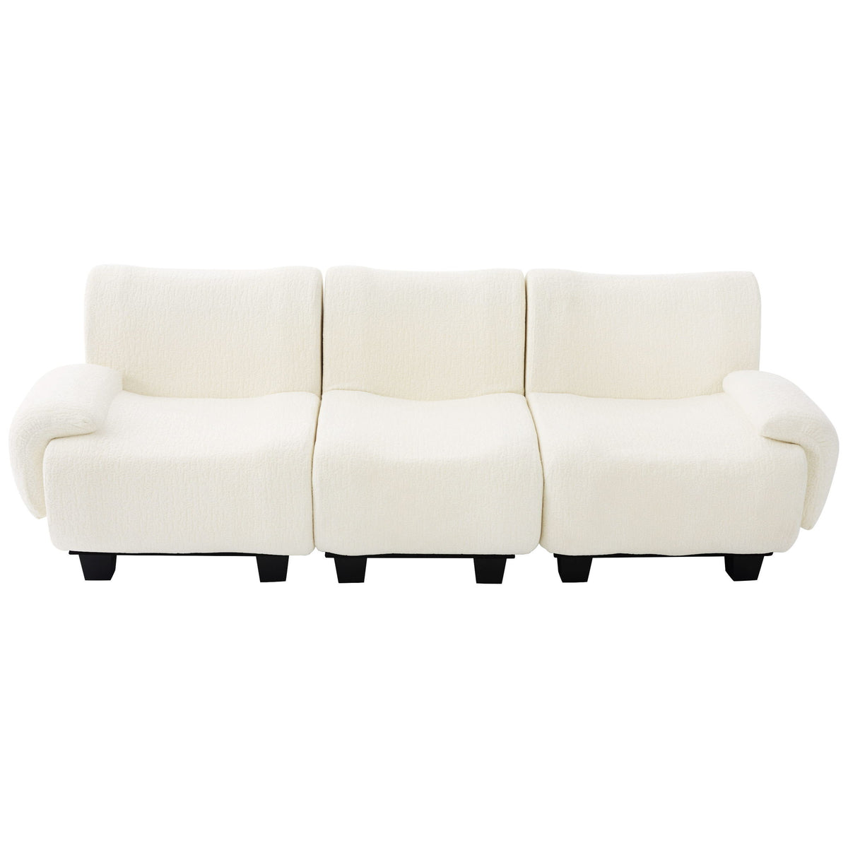 3 Seater Sofa Couch With Curved Armrests