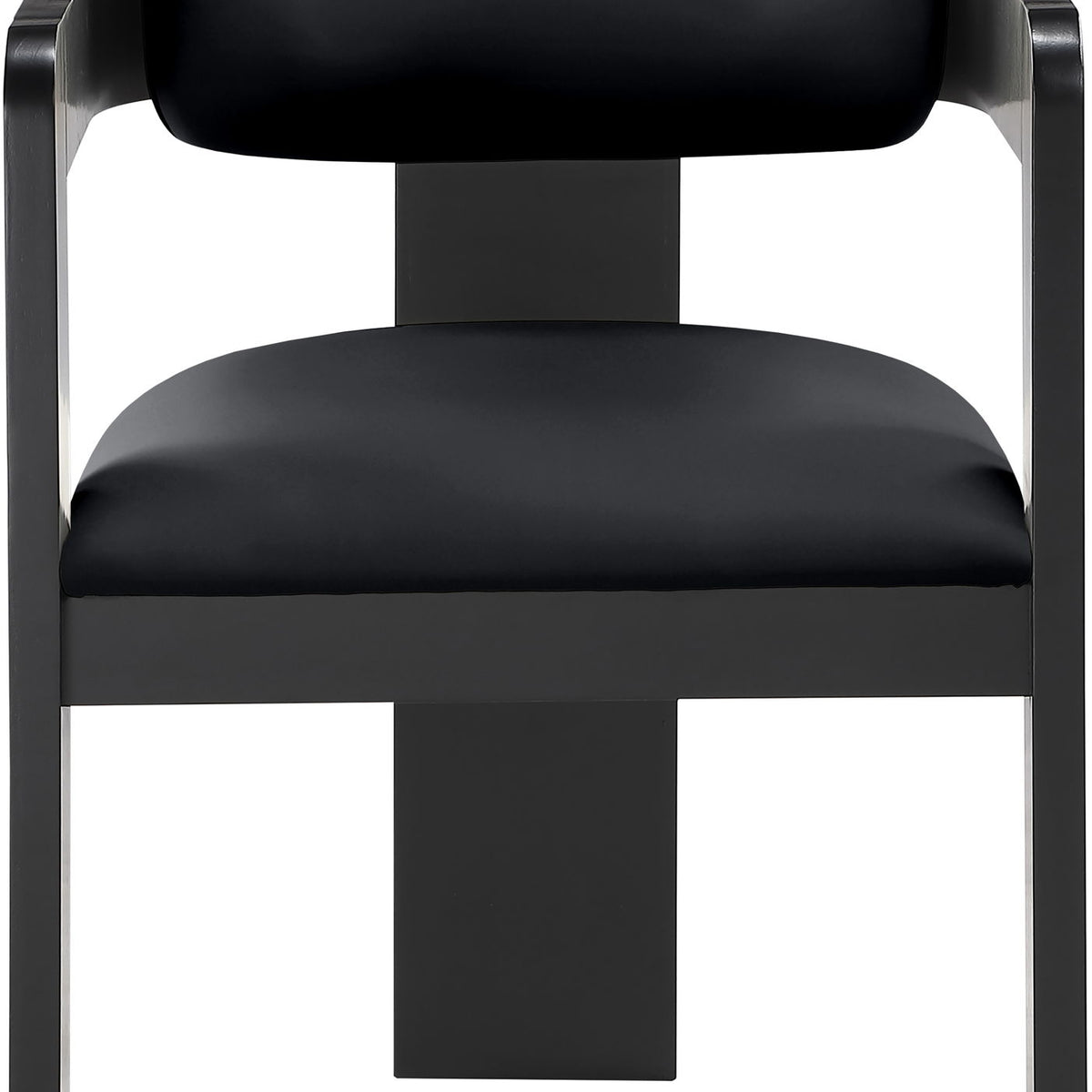 Sacha - Vegan Leather Upholstered Dining Chair With Black Base (Set of 2)