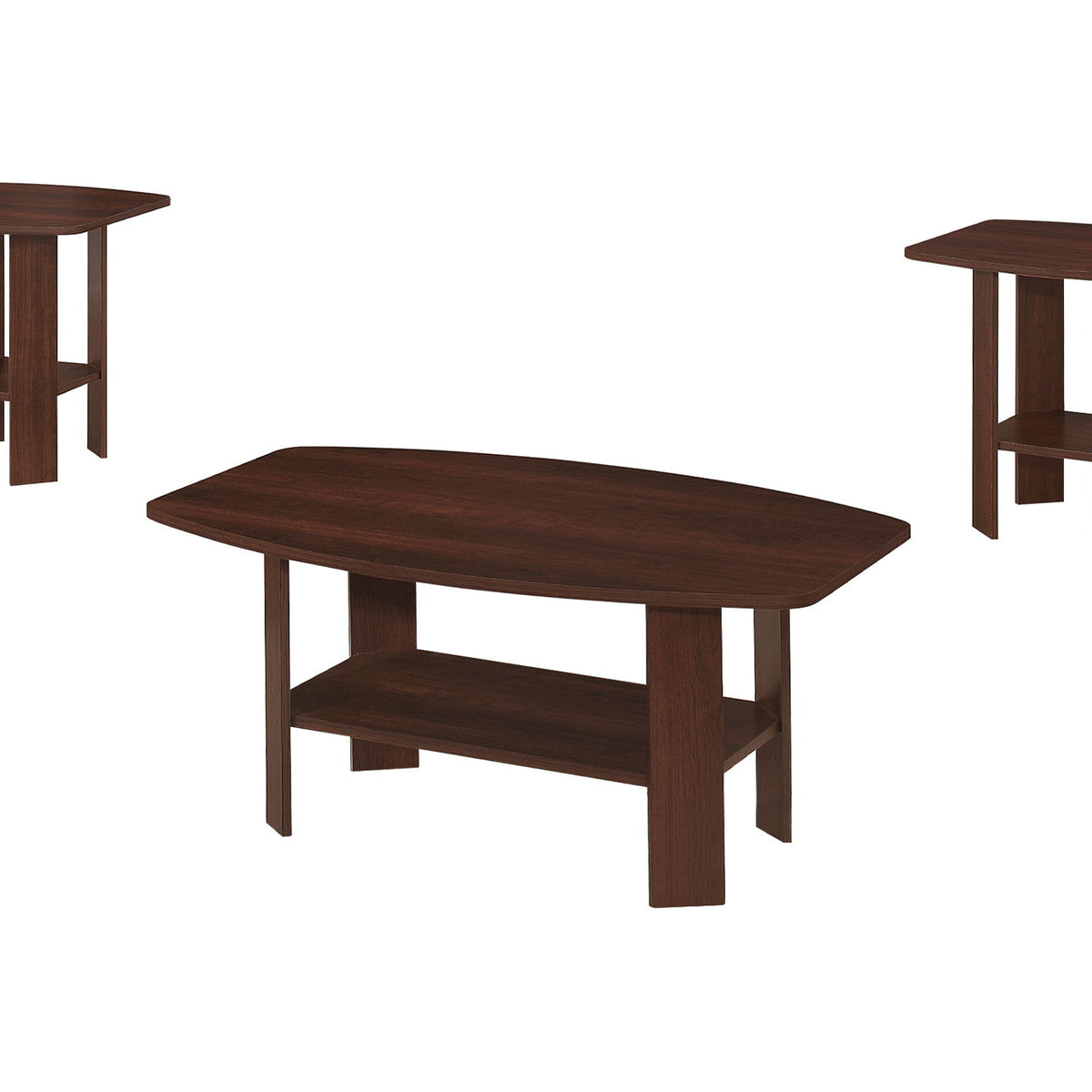 Table Set: Coffee, End, Side, Accent, Living Room, Transitional (Set of 3) - Cherry