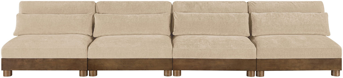 Turin - 4 Piece Fabric Upholstered Modular Armless Sofa