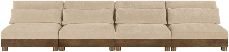 Turin - 4 Piece Fabric Upholstered Modular Armless Sofa