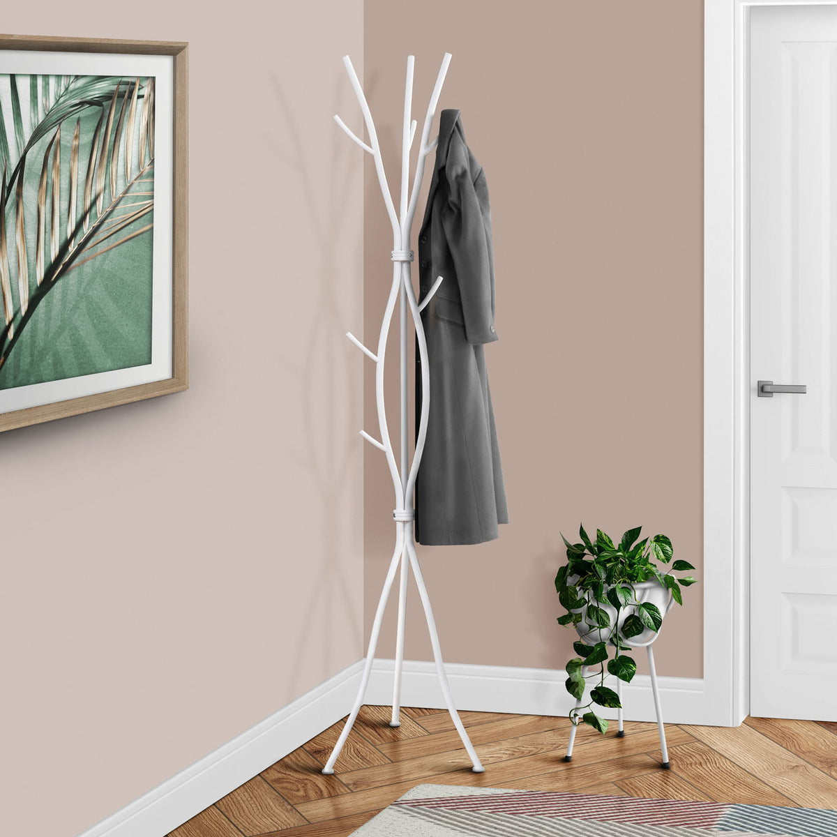 Coat Rack, Hall Tree, Free Standing, 11 Hooks, Entryway, Contemporary & Modern