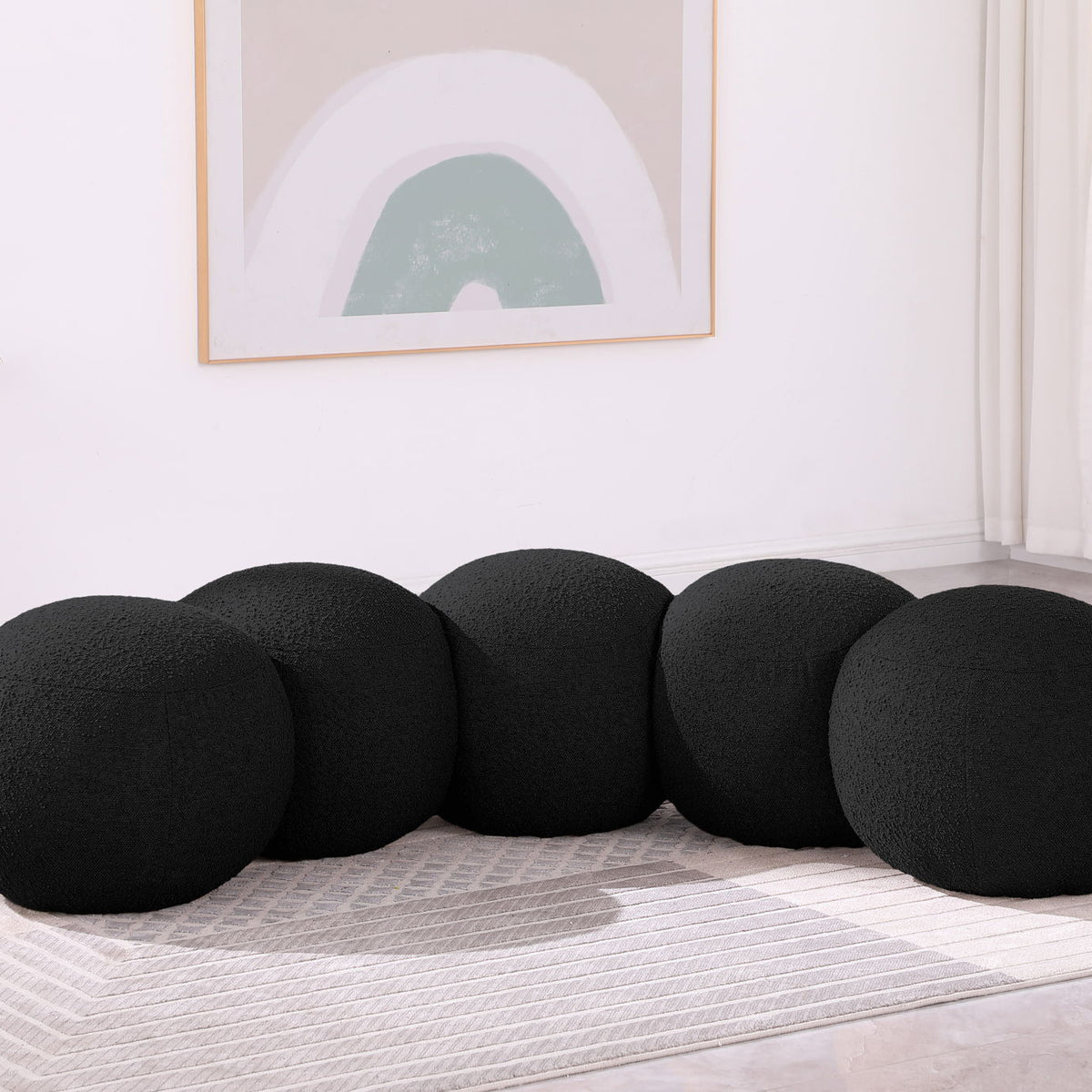 Apollo - Boucle Fabric Bench