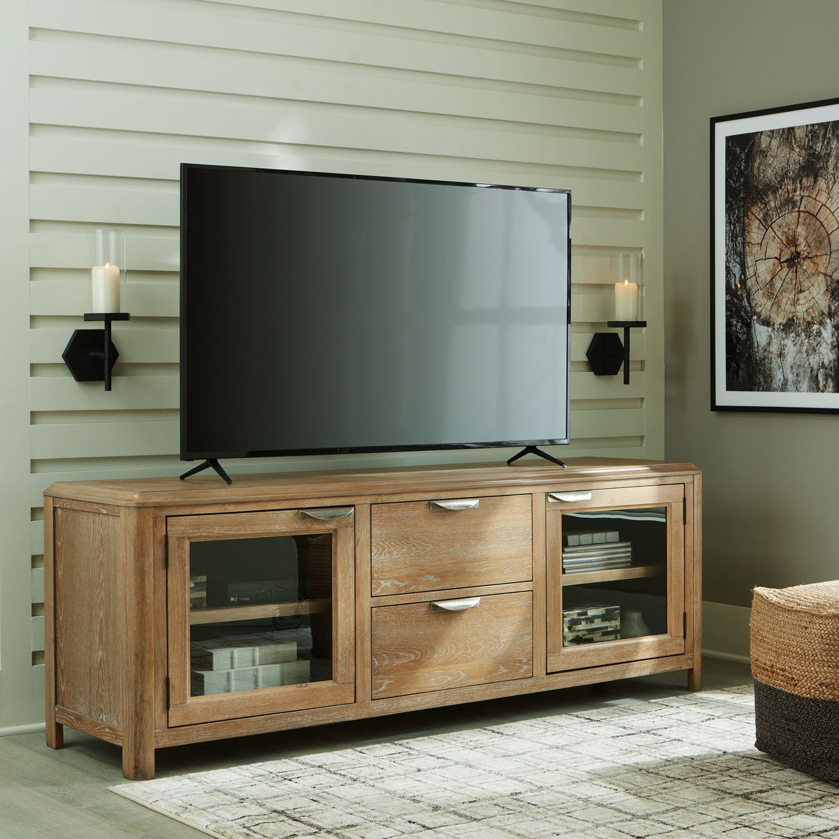 Rencott - Extra Large TV Stand - Light Brown