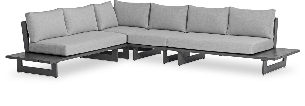 Maldives - 4 Piece Water Resistant Outdoor Patio Modular Sectional With Gray Base