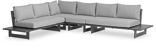 Maldives - 4 Piece Water Resistant Outdoor Patio Modular Sectional With Gray Base